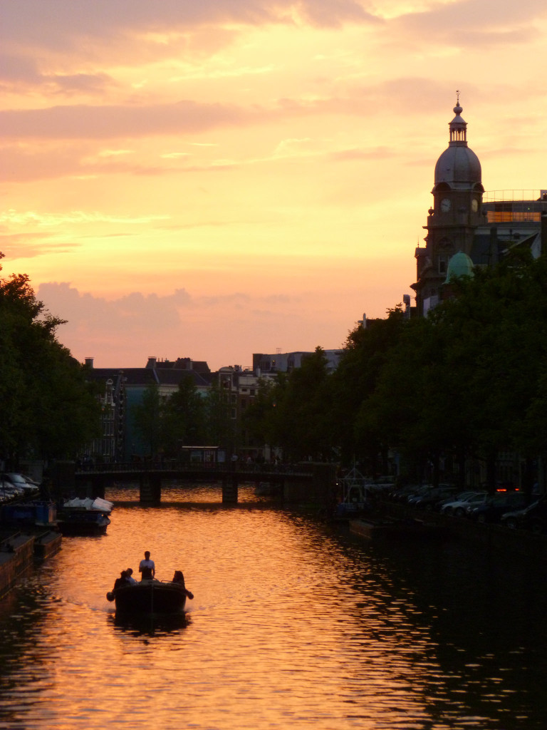 amsterdam canal sunset
